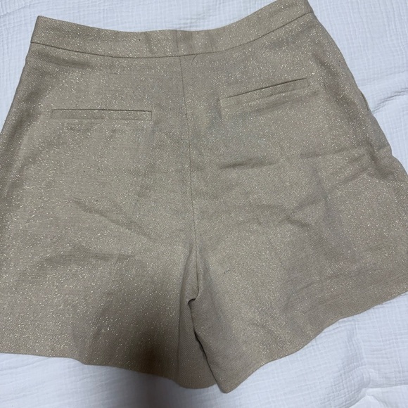 Zara Beige Metallic High-Waist Women’s Shorts - Picture 4 of 5